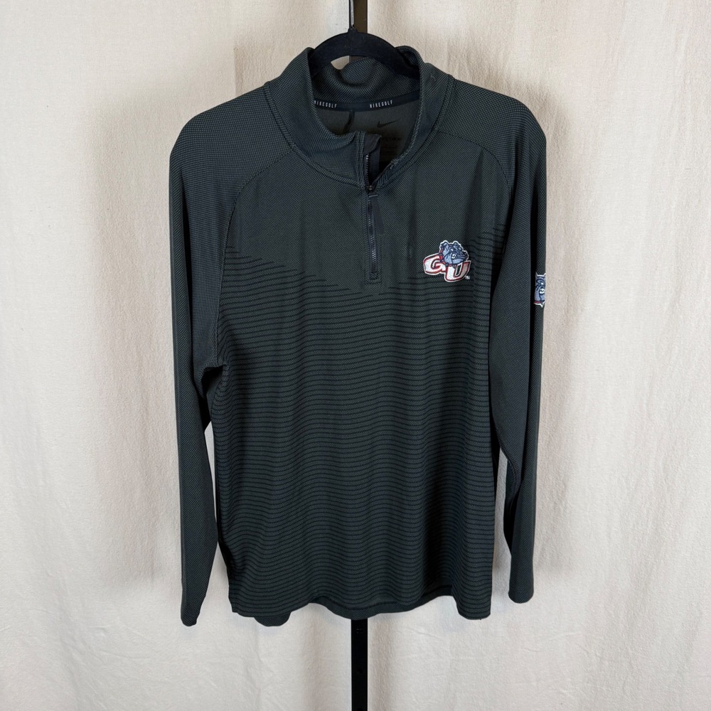 Nike Golf Dri-FIT ADV Gonzaga Bulldogs 1/4 Zip Pullover Mens Large Grey Jacket